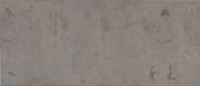 Detail Five Tribute Horses (inkoust a barva na papíře) od Gonglin Li