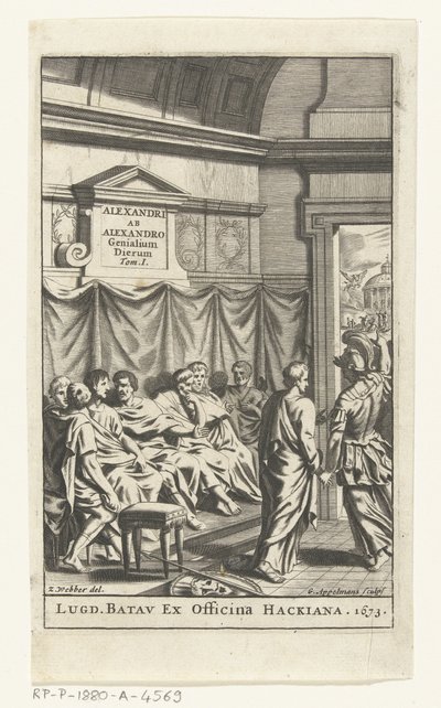 Titelpagina voor Alexander ab Alexander, Genialium dierum, deel 1, 1673 od Gonsales Appelmans (attributed to)