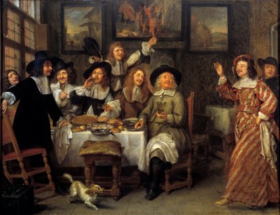 Jídlo umělců od Gonzalese Coquese (1614-1684) (ex.bel.) 17. století od Gonzales Coques