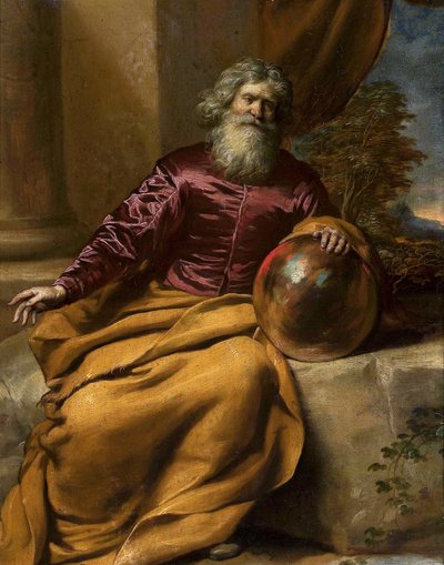 Starý muž s koulí (Archimedes) od Gonzales Coques