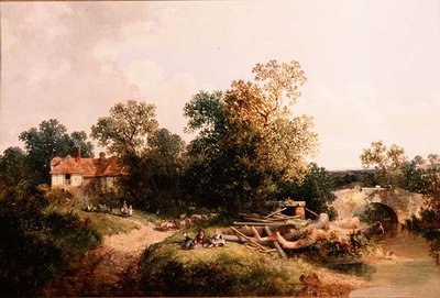 Děti u potoka od Gordon Arthur Meadows