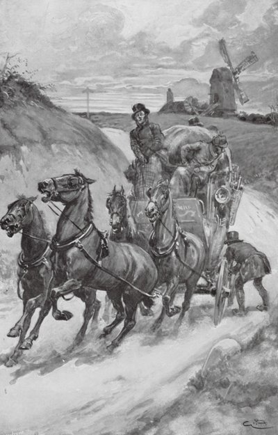 Divadelní trenér v dávných dobách (litografie) od Gordon Frederick (after) Browne