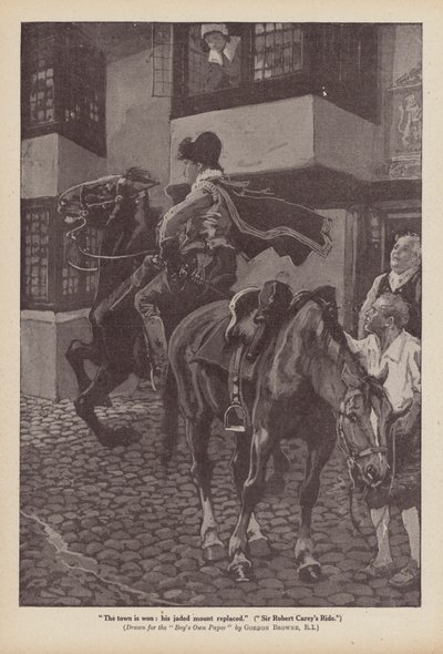 Jízda sira Roberta Careyho (litografie) od Gordon Frederick (after) Browne
