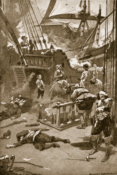 Bitva o Camperdown, 29.–31. července od Gordon Frederick (after) Browne