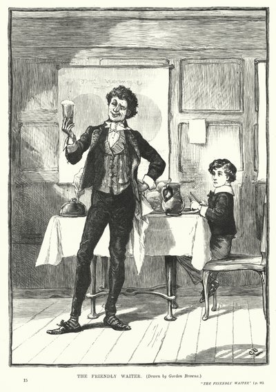 Přátelský číšník (rytina) od Gordon Frederick (after) Browne