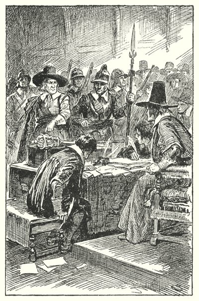 Cromwell vyhání Long Parliament (litho) od Gordon Frederick Browne