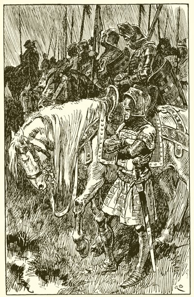 Angličané čekají na ráno bitvy u Agincourtu od Gordon Frederick Browne