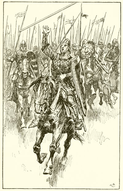 Normané útočící v bitvě u Hastingsu od Gordon Frederick Browne