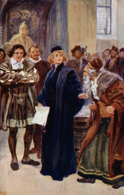 "Trochu se zastav, Žide," řekla Portia od Gordon Frederick Browne
