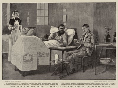 Búr vyhraje trik, scéna v základní nemocnici, Pietermaritzburg od Gordon Frederick Browne