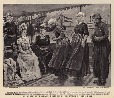 Královna Holandska hodnotí holandskou rybářskou flotilu od Gordon Frederick Browne
