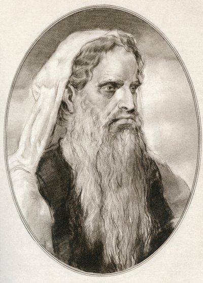 Mojžíš, prorok v abrahámských náboženstvích, vůdce Izraelitů a zákonodárce, z Živé biografie náboženských vůdců od Gordon Ross