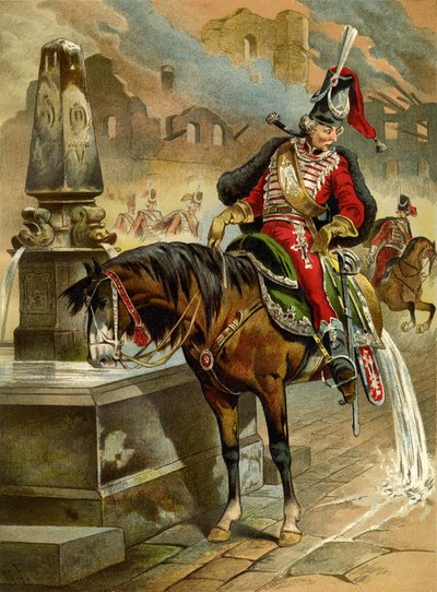 Ilustrace ke knize Překvapivá dobrodružství barona Münchhausena od Rudolpha Ericha Raspeho, 1896 od Gottfried Franz