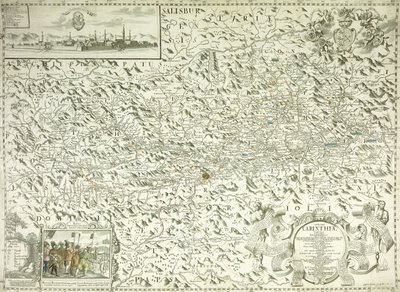 Mapa Rakouska a Československa, 1718 od Gottfried Pfantz