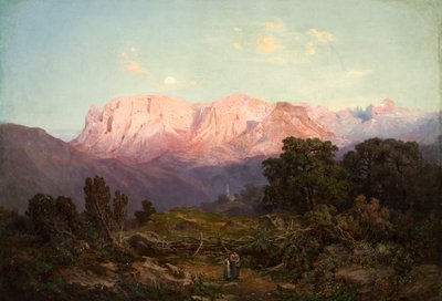 Schlern s Rosengarten při pohledu z Rampeunu od Gottfried Seelos