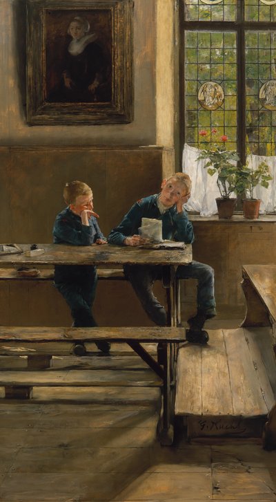 V sirotčinci, asi 1886 (olej na desce) od Gotthardt Johann Kuehl