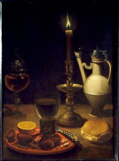 Zátiší při svíčkách Malba Gotthardta od Wediga (Gottfried von Wedig) (1583-1641) od Gotthardt von Wedig
