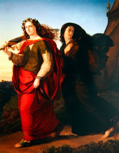Judith se vrací domů po vraždě Holoferna, kolem roku 1830 (olej na plátně) od Gottlieb Heinrich von Schroeter