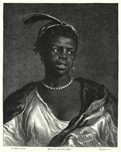 Portrét černošky (rytina) od Govaert (after) Flinck