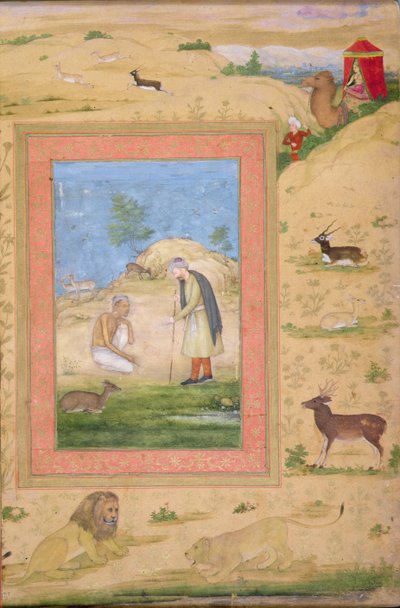 Majnun pokleká před Lailas Messengerem z alba Shah Jahan od Govardhan attr. to Govardhan attr. to