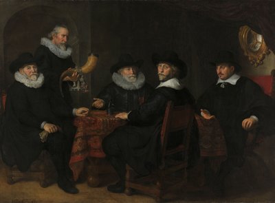 Čtyři guvernéři občanské gardy Arquebusiers, Amsterdam, 1642. od Govert Flinck