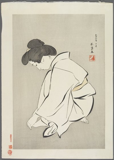 Žena stříhání nehtů na nohou, po roce 1929 od Goyo Hashiguchi