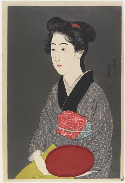 Žena držící tác, 1920 od Goyo Hashiguchi