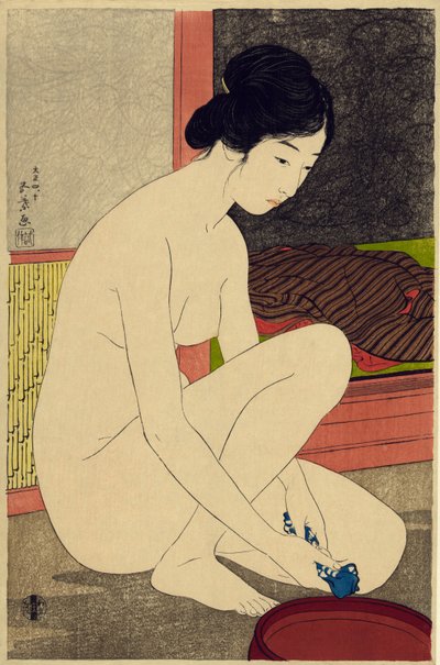 Yokugo no onna, 1915 (barevný dřevořez) od Goyo Hashiguchi