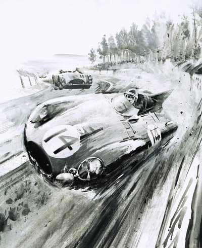 Jaguar typu D na Le Mans 1954 od Graham Coton