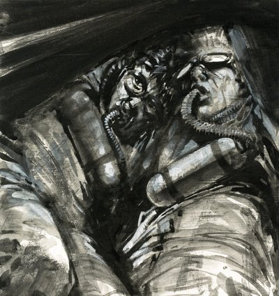 Davisovo únikové zařízení používané námořníky pod vodou od Graham Coton