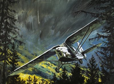Průkopnický pilot Bert Hinkler se snaží ovládat svůj De Havilland od Graham Coton