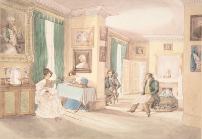 Interiér v Hatton, Warwickshire, 1820-30. od Granddaughters of Dr. Samuel Parr.