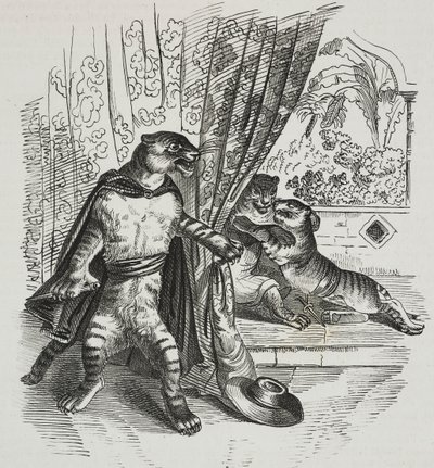 Tygr postupuje s dýkou, karikatura Jean-Jacques Grandville (1803-1847), litografie Gaetano Riccio z Poliorama Pittoresco, č. 39, 7. května od Grandville