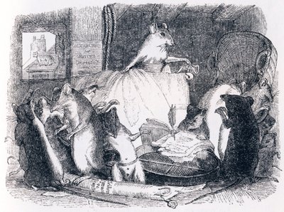 Rada držená krysami (Conseil tenu par les rats) - Bajky podle La Fontaina od Grandville