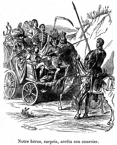 Illustration der Abenteuer von Don Quijote, geschrieben von Cervantes von Grandville (1803-47)