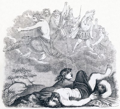 Jupiter a hromy - Bajky od La Fontaina od Grandville