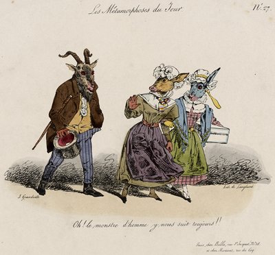 Les Metamorphoses du Jour, č. 27 (ručně kolorované lito) od Grandville