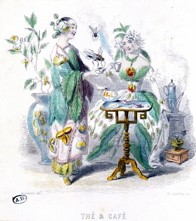 Čaj a káva - alegorie od Grandville od Grandville