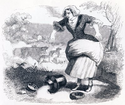 Mlékárna a sklenice na mléko - Bajky od La Fontaine od Grandville