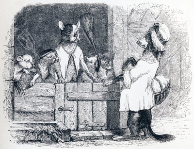 Vši a jeho společník - Bajky od La Fontaina od Grandville