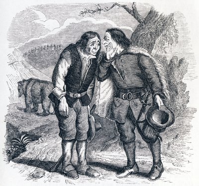 Medvěd a dva přátelé - Bajky od La Fontaine od Grandville