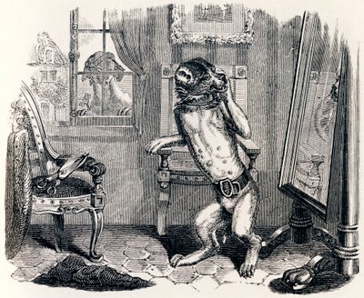 Pes s ustřiženýma ušima - Fables od La Fontaine od Grandville