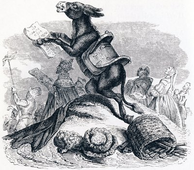 Osel a jeho páni - Bajky od La Fontaina od Grandville