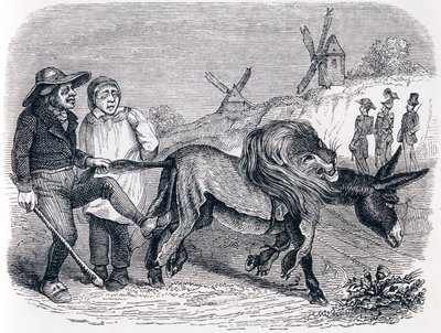 Osel se lví kůží - Bajky od La Fontaina od Grandville