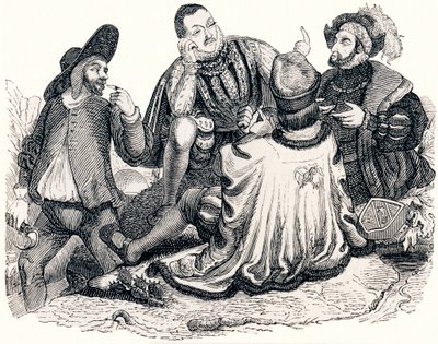 Kupec, šlechtic, otec a královský syn (Le marchand, le gentilhomme, le patre et le fils de roi) - Bajky od La Fontaina od Grandville
