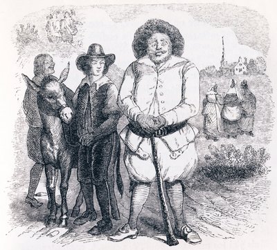 Mlynář, jeho syn a osel - Bajky od La Fontaina od Grandville