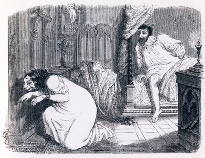 Kočička se změnila v ženu (La chatte metamorphose en femme) - Bajky od La Fontaine od Grandville