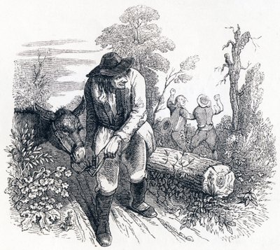 Krádež a osel - Bajky od La Fontaina od Grandville