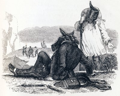 Dva mezci - bajky od La Fontaina od Grandville