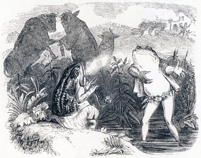 Dva býci a žába - Bajky od La Fontaina od Grandville